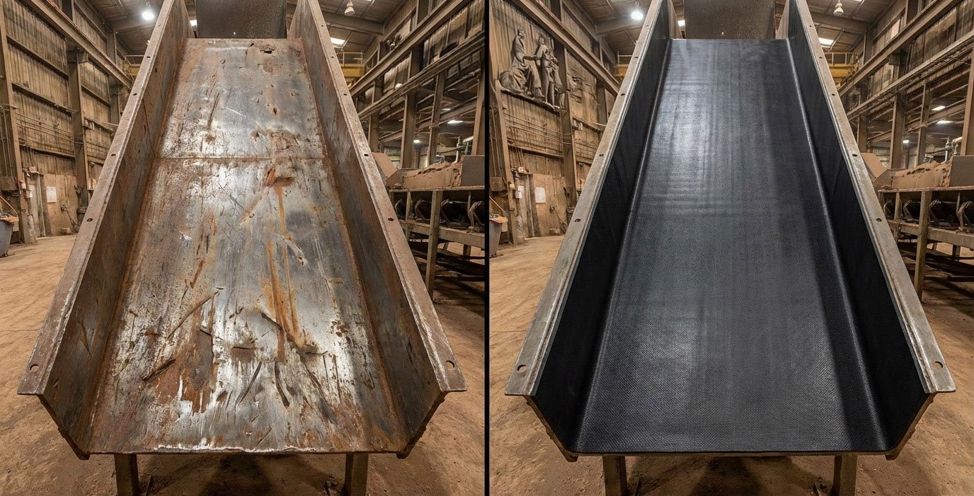 Comparação antes e depois de revestimento